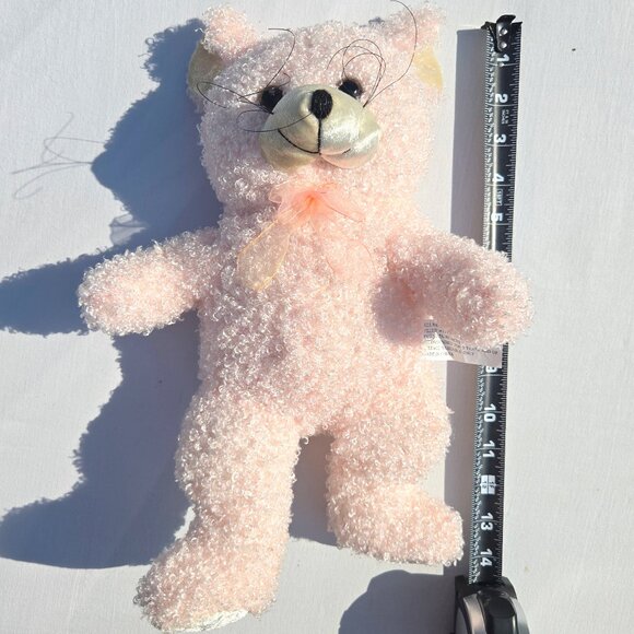 Sold -Plush Soft Pink Dusty Rose Mouse by Proud Toy Sweet Xtra Soft Shaggy Curly - Picture 2 of 12